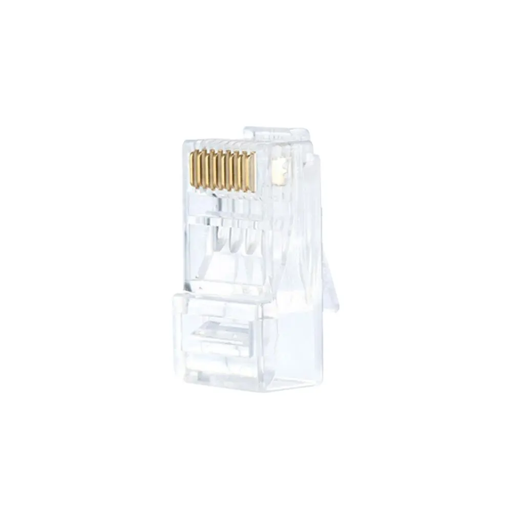 Gold plated 2 fork crystal head 8p8c rj45 cat 6 network connector