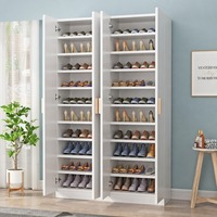 Grande armoire à chaussures haute et étroite pour entrées de salle à manger et villas, design moderne, bois massif, écologique, rangement pour appartement