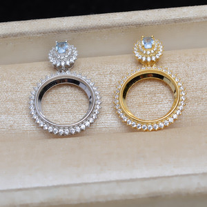 จี้รูปดอกทานตะวันเงินแท้ S925 ขนาด 13.7 มม. ประดับมุกหินอ่อน สำหรับงาน DIY อุปกรณ์และส่วนประกอบเครื่องประดับ ถาดเปล่าแบบกึ่งสำเร็จรูป ผลิตในจีน รหัสสินค้า 19842 - Product Image 2