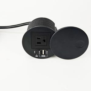 เต้ารับแบบฝังโต๊ะทรงกลม US Schuko ขนาด 80 มม. พร้อมพอร์ต USB-C PD 65W และพอร์ต USB-A 2 พอร์ต พร้อมฝาครอบกันฝุ่น สำหรับใช้ในบ้าน สำนักงาน ข้างเตียง โต๊ะทำงานแบบยืน OEM - Product Image 2