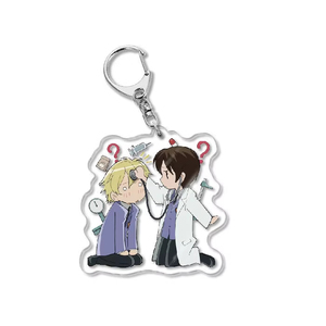 พวงกุญแจอะคริลิคตั้งโต๊ะรูปนักเรียนน่ารักจาก Ouran High School Host Club ตัวละคร ทามากิ ฮารุฮิ และ คิโยยะ ฮิคารุ คาโอรุ สำหรับตกแต่งกระเป๋า - Product Image 3