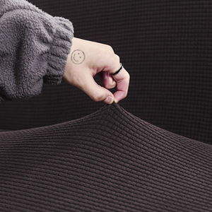 5 adapté aux besoins du client de haute qualité protection solaire polyester spandex brun doux <span class=keywords><strong>housse</strong></span> de <span class=keywords><strong>canapé</strong></span> extensible - Product Image 4