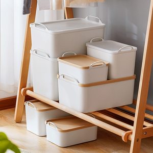 Juego de contenedores de almacenamiento de plástico, caja de cesta de <span class=keywords><strong>escritorio</strong></span> blanca, organizador de cajones de cubo, contenedor de cocina para armario, estante, maquillaje cosmético, Baño - Product Image 6