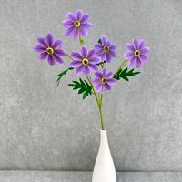 6 têtes de fleurs de marguerite en soie, marguerites artificielles pour la décoration de salles de mariage et de fêtes