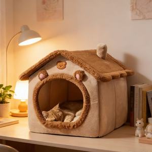 Tente pour chat en polaire de luxe, douce et pliable, pour chaton et chiot - Product Image 6