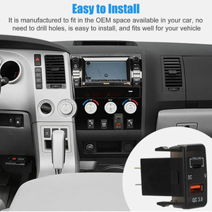 Double port USB QC3.0, port de charge, prise de chargeur de voiture, adaptateur d'alimentation, prise de charge pour <span class=keywords><strong>Toyota</strong></span> Corolla Camry RAV4 Cruiser - Product Image 6
