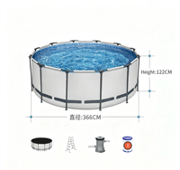 Piscine familiale en PVC épaissi sur mesure, grande piscine portable à structure métallique pour l'extérieur et le jardin