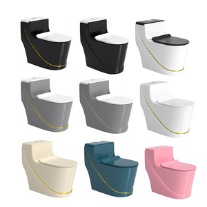 Vente en gros de toilettes monobloc en céramique colorée chinoise, prix compétitif, pour salle de bain, avec siphon en S, par fabricants de sanitaires - Product Image 3
