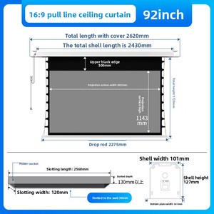 4K UST 92 بوصة شاشة سقف السيارات راحة بمحرك ALR ذكي تنسيق عن بعد PVC مادة البوليستر قطع مخصصة المصنع مباشرة - Product Image 2