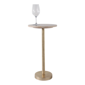 Tavolino Moderno Rotondo in Marmo, Elegante Tavolino Laterale per Comodino o Soggiorno - Product Image 2