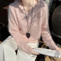 Pull à capuche 100 % cachemire pur pour femme, col en V décontracté, ample et moelleux, en maille