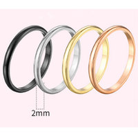 Großhandel schmale 2mm breite Frauen Männer Hochzeit schwarz Silber Gold Roségold Edelstahl Stapel ringe Schmuck Mode accessoires
