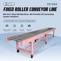 Convoyeur à rouleaux fixe robuste pour palettes, convoyeur à rouleaux manuel d'assemblage et de déchargement sur mesure, directement de l'usine