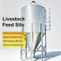 Silo de Alimentación para Ganado Galvanizado, Contenedor de Almacenamiento de Granos de Tamaño Personalizado para Cerdos, Aves de Corral, Ganado Vacuno y Ovejas, Sistema de Alimentación para Granjas