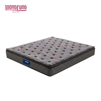 Matelas hybride LOONGFUNG, emballage enroulable, personnalisable pour la maison et l'hôtel, avec ressorts ensachés et mousse de charbon de bambou écologique, ODM/OEM