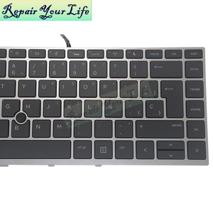 SP español con teclado de ordenador portátil retroiluminado para HP <span class=keywords><strong>ProBook</strong></span> <span class=keywords><strong>640</strong></span> <span class=keywords><strong>G5</strong></span> 645 <span class=keywords><strong>G5</strong></span> con marco plateado con trackpoint 6037B0134026 L00737-071 - Product Image 4