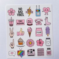 Autocollants esthétiques sur le thème rose, décorations mignonnes pour filles, ordinateur portable, coque de téléphone, livres, bricolage