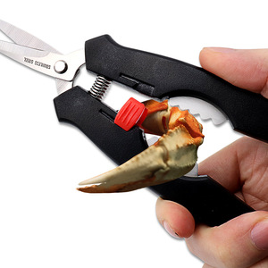 Stainless Steel Crab Scissors With Red Clip For Seafood Cracking Home Kitchen Use - Product Image 1