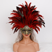 Masque en plumes réglable, doux, tendance, unisexe, cousu à la main, pour cosplay, fêtes, mariages, Halloween, carnaval, Noël, spectacles de danse