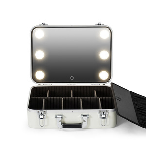 Hộp đựng đồ trang điểm có đèn LED thời trang chuyên nghiệp dành cho nữ, thợ trang điểm, du lịch, túi mỹ phẩm có khóa kéo, chống thấm nước, kiểu dáng kẹo ngọt - Product Image 1