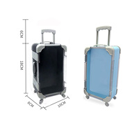 Mini Valise Transparente à Roulettes en Plastique ABS – Boîte Cadeau pour Enfants, Jouets, Bonbons, Fêtes, Mariages