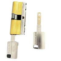 [Vente directe d'usine] Serrure à cylindre antivol pour porte d'entrée, haut de gamme, 75 mm, noyau en cuivre massif, finition or brossé, 5 clés, ANSI