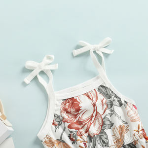 Mono de verano personalizado con logo para niñas, con tirantes, estampado floral, para recién nacidas y bebés, con tirantes ajustables, ropa, body, pelele. - Product Image 6