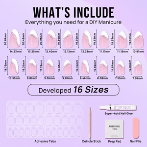 BTArtbox Custom Design Handmade <b>Nails</b> Short Almond Artificial Fingernails False <b>Nail</b> Press on <b>Nails</b> <b>Sets</b> - Product Image 6