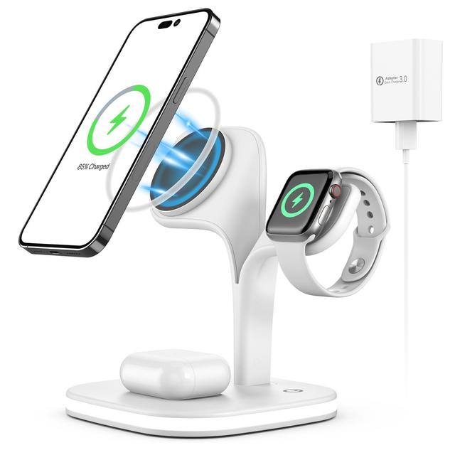 Smart Magnetic 15W Wireless Charger for IPhone15 Pro Max for Airpods & for Apple Watch 3-in-1 Multifunction CE Rohs Certified