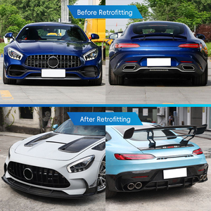 Kit carrosserie <span class=keywords><strong>Black</strong></span> Series semi-carbone pour <span class=keywords><strong>Mercedes</strong></span>-Benz AMG <span class=keywords><strong>GT</strong></span> 2015-2023 – Pare-chocs avant et arrière, jupes latérales, capot – Ensemble de mise à niveau léger - Product Image 2