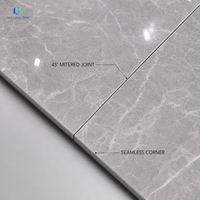 Dalle en porcelaine sinterisée Luca, aspect marbre gris |   Carrelage Poli Gris Clair Blanc à Veines Fines 1200x1800mm 9mm pour Sol et Mur, Taille Personnalisée