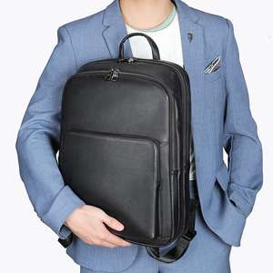 Custom Logo <b>Men</b> Business Travel <b>Backpack</b> <b>Leather</b> Laptop Bag <b>Backpack</b> <b>Men</b> Genuine <b>Leather</b> <b>Backpack</b> - Product Image 2