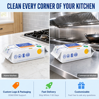 80 lingettes de cuisine grand format, forte action anti-taches d'huile, personnalisables