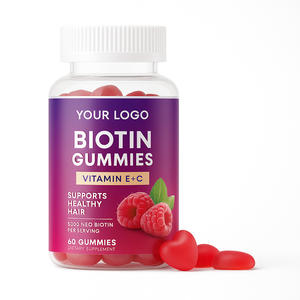 Natural Biotin & <span class=keywords><strong>collagen</strong></span> Gummies dengan Vitamin EC untuk kulit rambut dan kuku mendukung GMP bersertifikat 5000mcg 60 Gummies - Product Image 1