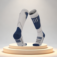Chaussettes de ski en laine mérinos, hauteur genou, logo personnalisé, rembourrage épais en tissu éponge thermique, compression, chaussettes de sport pour snowboard