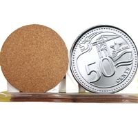 Sous-verres ronds en MDF et liège, style pièce de monnaie, design contemporain écologique, sublimation, vente chaude, cadeaux de marque Giftway