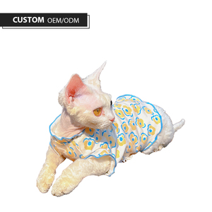Midsummer mignon chat T-Shirt respirant coton Eggroll dentelle pour petits chats moyens Offre Spéciale <span class=keywords><strong>Cool</strong></span> blanc extensible Halloween printemps - Product Image 1