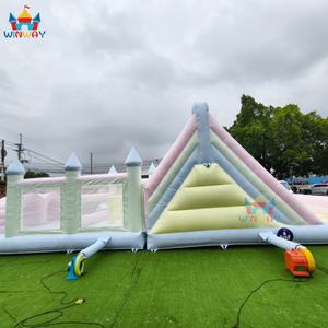 Nuevo Circuito de Obstáculos Inflable Macaron 2026, Castillo Hinchable con Tobogán de Colores Pastel, Material de PVC, para 20 Personas, Uso en Exteriores - Product Image 6