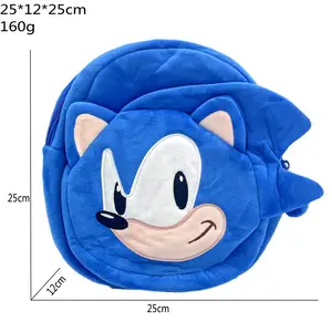 Mainan boneka hewan Sonics Super gaya baru ransel Sonics boneka karakter kartun