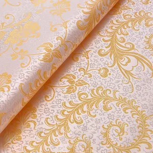 Hot sale chinese style 90cm width jacquard brocade fabric white gold brocade fabrics for hometextile clothing