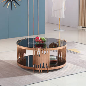 Mesa auxiliar <span class=keywords><strong>de</strong></span> café <span class=keywords><strong>de</strong></span> acero inoxidable, mesa central y sillas, mesa redonda <span class=keywords><strong>de</strong></span> cristal, Elegante, moderno, novedad, 2020 - Product Image 3