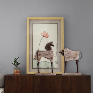 Figura rústica de caballo y buey, artesanía de resina, decoración para sala de estar, adorno de animales, regalo de inauguración de casa - Product Image 2
