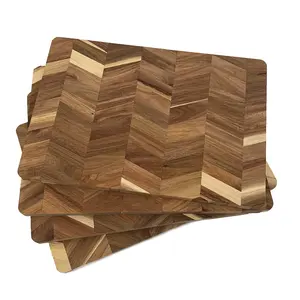 Planches de cuisine en bois d'acacia carrées, 2 pièces, ustensile de cuisine fait sur mesure, Grain fin en bois