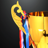 2026 JZ Trophée de football en métal de haute qualité, personnalisé, avec couvercle couronne, pour championnat sportif mondial