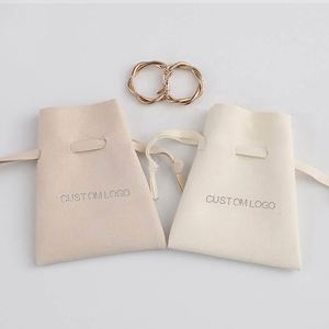 Bolsa de Terciopelo Personalizada al por Mayor con Logotipo para Joyería, Pequeña Bolsa de Regalo con Cordón, Bolsa de Almacenamiento, Bolsa con Cordón para Joyería - Product Image 1