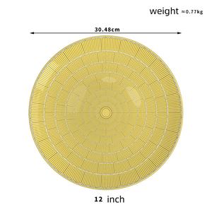 Ensemble de 4 tasses à café en porcelaine osseuse à motif géométrique tournesol jaune de style Japandi pour la maison ou les hôtels - Services de table - Product Image 3