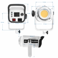 Lumière LED vidéo de studio professionnelle 200W avec télécommande portable COB pour le streaming en direct et la prise de vue vidéo, utilisable comme lampe selfie