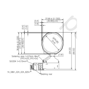 En Stock Original LPM013M501A JDI 1,34 pulgadas redondo LCD luz solar legible 320x320 pantalla Circular reflectante para usable - Product Image 1