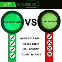 Balles de golf LED premium transparentes, durables, longue durée, activées par le choc et le scan, balles de golf personnalisées pour tournoi