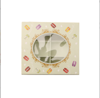 Boîte à macarons en carton blanc avec fenêtre transparente, type tiroir, pour chocolats et desserts